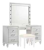 New Classic Furniture Valentino White Vanity Desk with Mirror