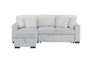 Global Furniture U0204 Light Grey White Reversible Pull Out Sofa Bed