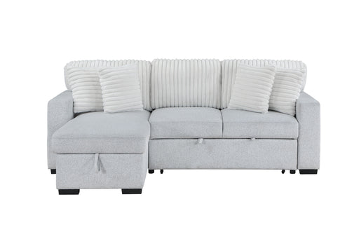 Global Furniture U0204 Light Grey White Reversible Pull Out Sofa Bed