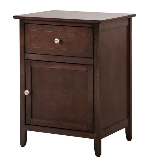 Glory Furniture Izzy Cappuccino 1 Drawer 1 Door Nightstand