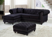 Meridian Furniture Sabrina Navy Velvet 2pc Reversible Sectional