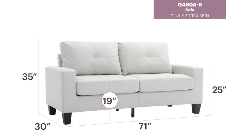 Glory Furniture Newbury White Faux Leather Modular Sofa