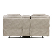 Home Elegance Gainesville Brown Double Reclining Love Seat with Console