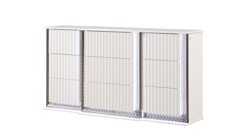 Galaxy Home Fabio White Dresser and Mirror