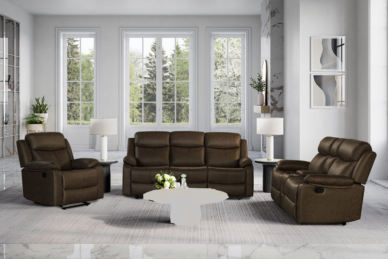 Global Furniture U6026 Dark Brown Reclining Sofa