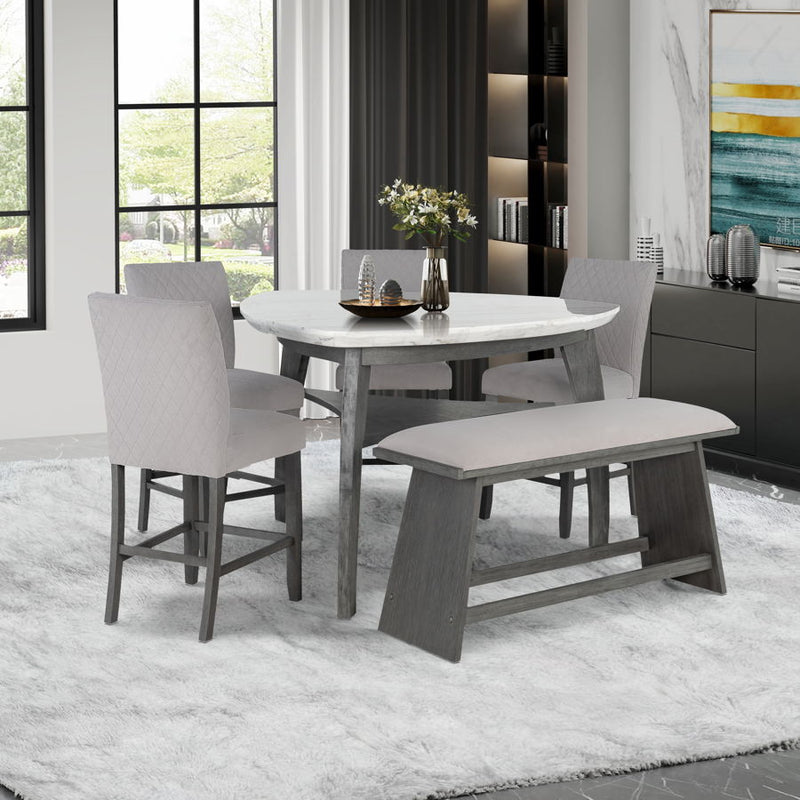 Global Furniture D8192 Light Grey 6pc Bar Height Set