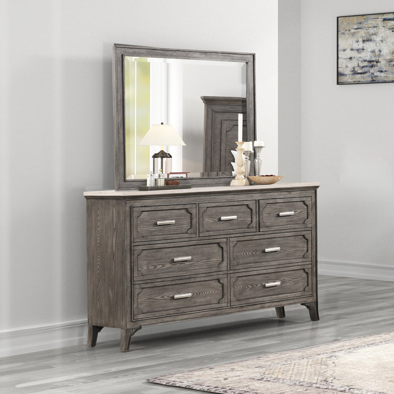 New Classic Furniture Lisbon Gray Marble Top Dresser