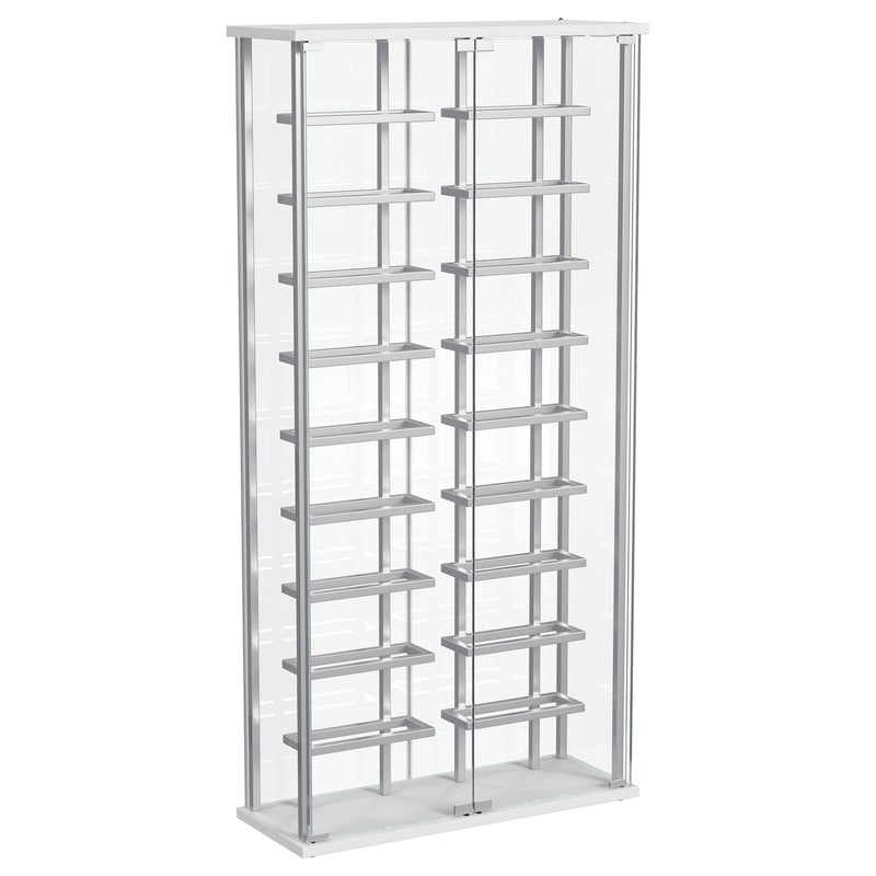 Coaster Furniture Montara Silver White Wine Storage LED Curio Cabinet
