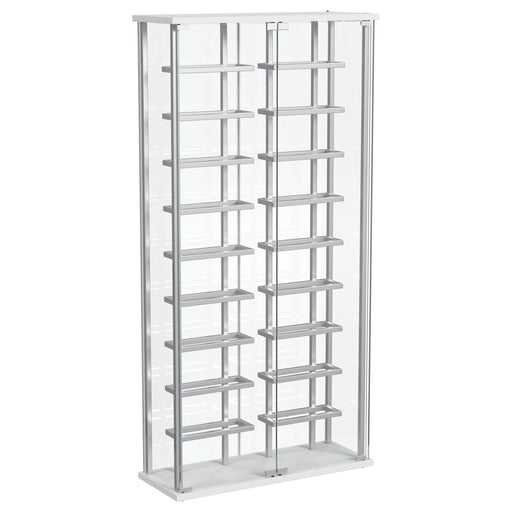Coaster Furniture Montara Silver White Wine Storage LED Curio Cabinet