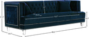 Meridian Furniture Lucas Black Velvet Sofa
