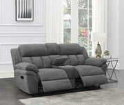 Coaster Furniture Bahrain Charcoal Motion 3pc Living Room Set