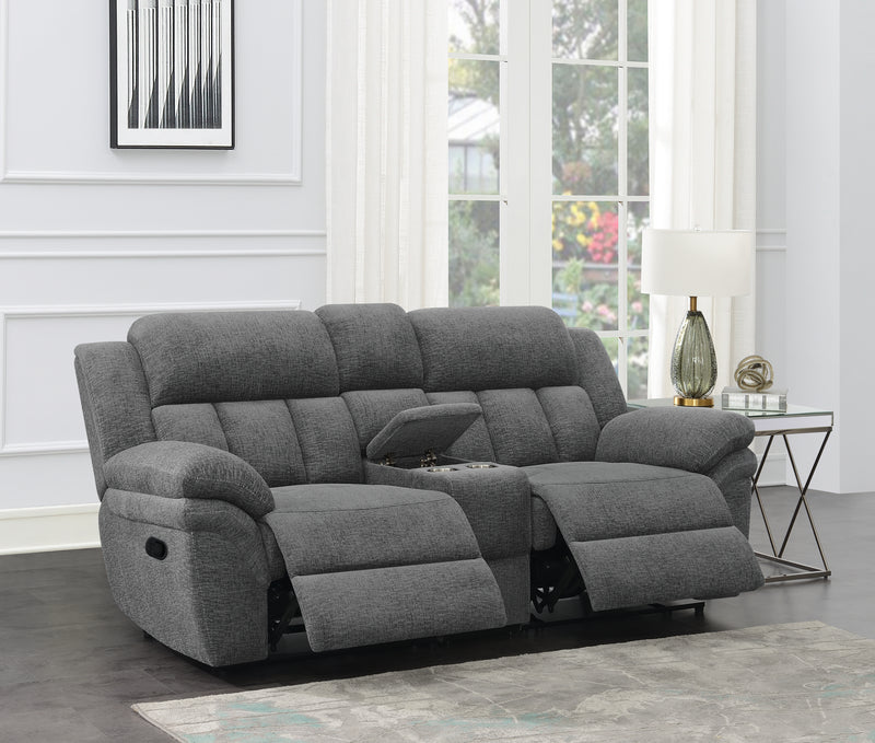 Coaster Furniture Bahrain Charcoal Motion 3pc Living Room Set