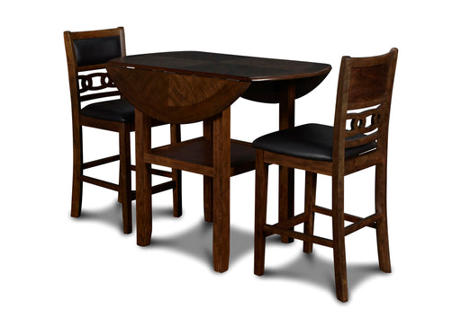 New Classic Furniture Gia Brown PU 42 Inch 3pc Counter Height Set