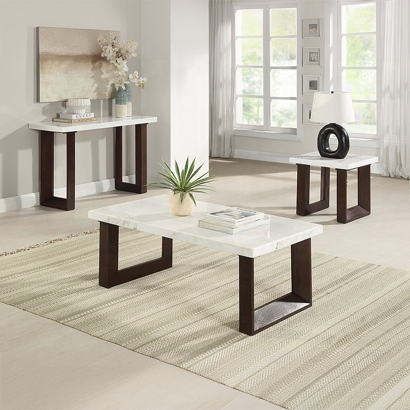 Acme Furniture Edwyn White Natural Coffee Table