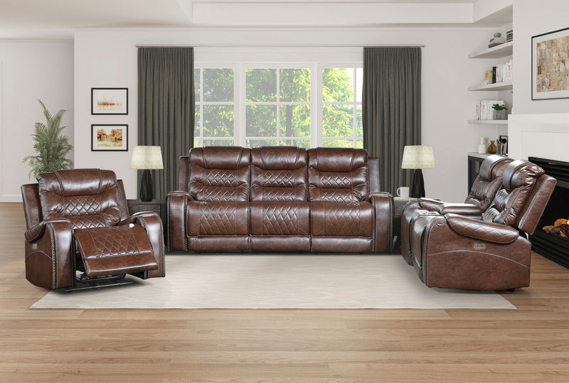 Home Elegance Putnam Brown Power 3pc Living Room Set