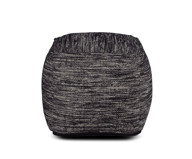 Steve Silver Omari Black Square Handwoven Woolen Pouf