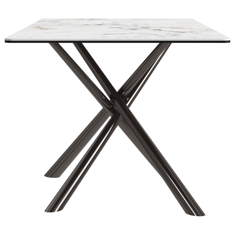 Coaster Furniture Carvell Mirage White Rectangular Dining Table