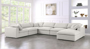 Meridian Furniture Serene Grey Fabric Modular 7pc Sectional with Ottoman