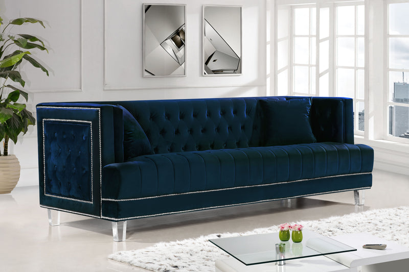 Meridian Furniture Lucas Black Velvet Sofa