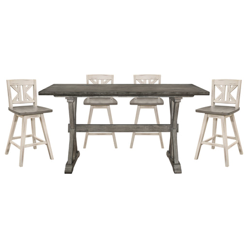 Home Elegance Amsonia Gray White Wood 5pc Counter Height Set