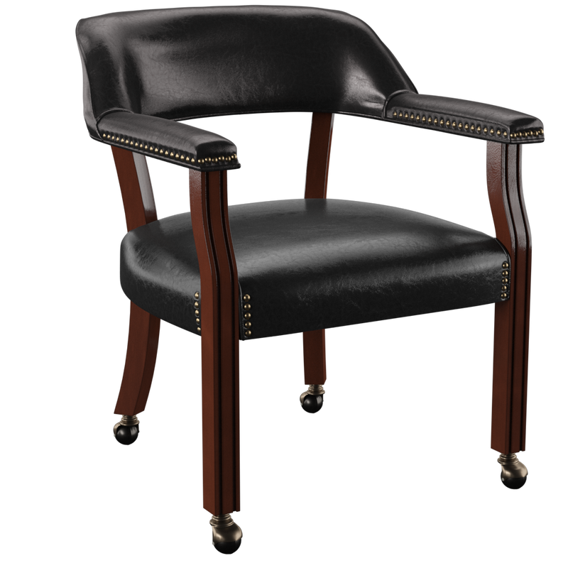 Steve Silver Tournament Cherry Gray Black 5pc Dining Game Table Set