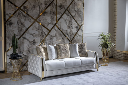 Galaxy Home Lust Off White Sleeper Sofa