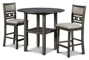 New Classic Furniture Gia Gray 42 Inch Drop Leaf 3pc Counter Height Set