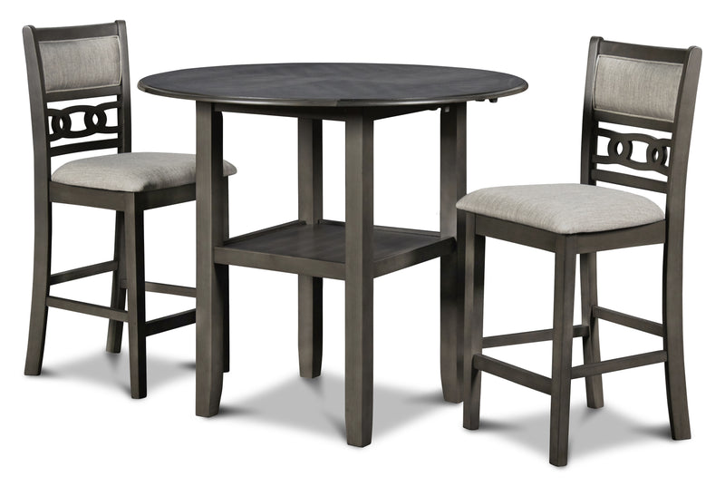 New Classic Furniture Gia Gray 42 Inch Drop Leaf 3pc Counter Height Set