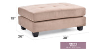 Glory Furniture Malone Purple Ottoman