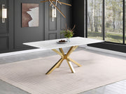 Coaster Furniture Venera White Gold Dining Table