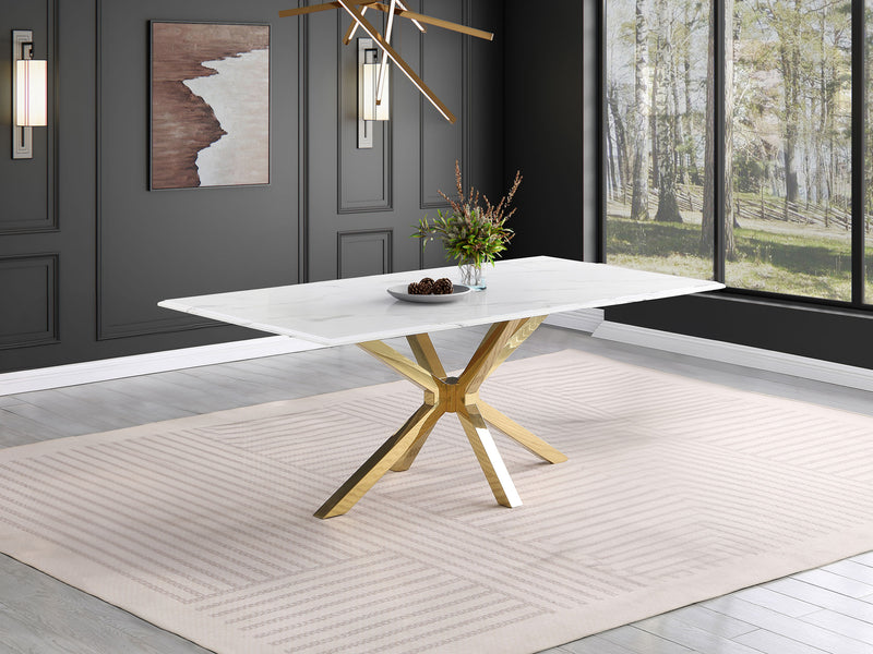 Coaster Furniture Venera White Gold Dining Table