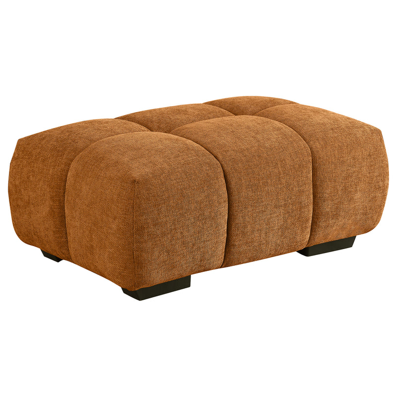 Coaster Furniture Camacho Orange Rectangular Tufted Ottoman