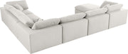 Meridian Furniture Serene Grey Fabric Modular 7pc Sectional with Ottoman