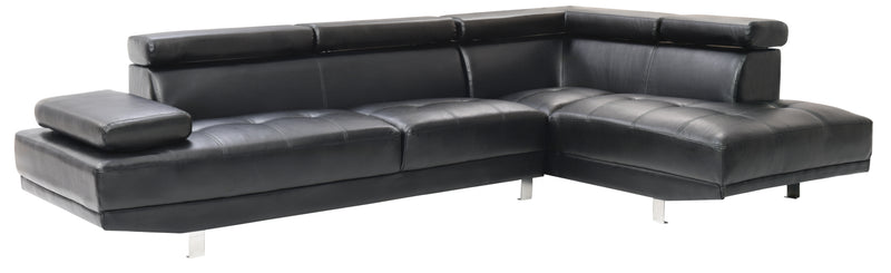 Glory Furniture Riveredge Black Faux Leather Sectional