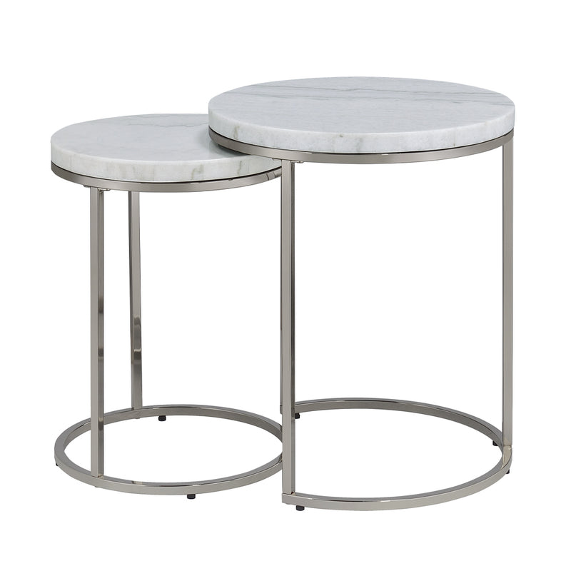 Acme Furniture Zaidee Natural Nickel Nesting Table Set