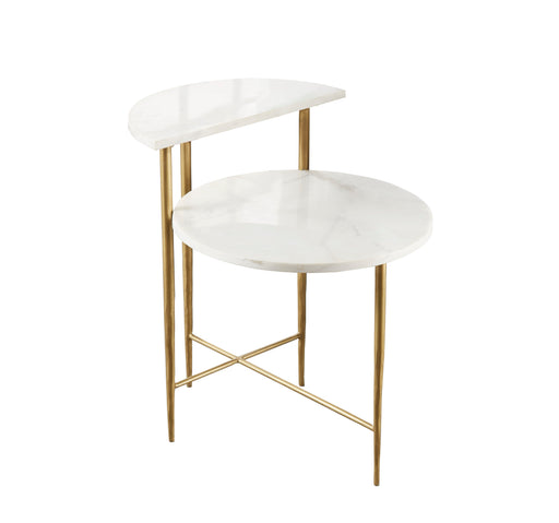 Steve Silver Patna White Marble Top Side Table