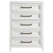 Coaster Furniture Marielle Distressed White 5 Drawer Chest