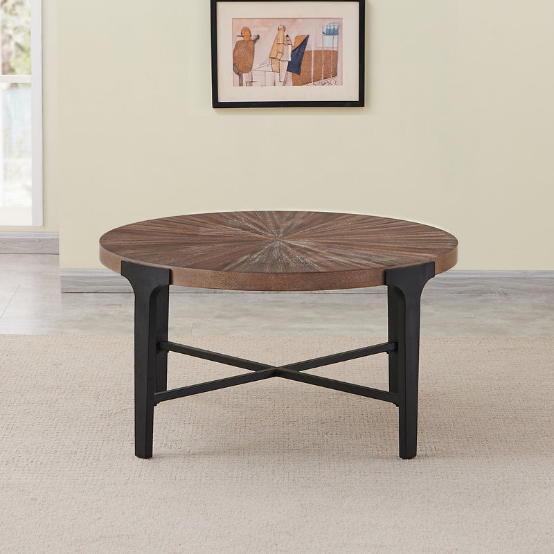 Steve Silver Chevron Cinnamon Round Cocktail Table