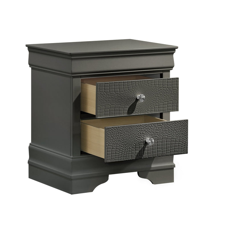 Galaxy Home Blaze Gray 2 Drawer Nightstand