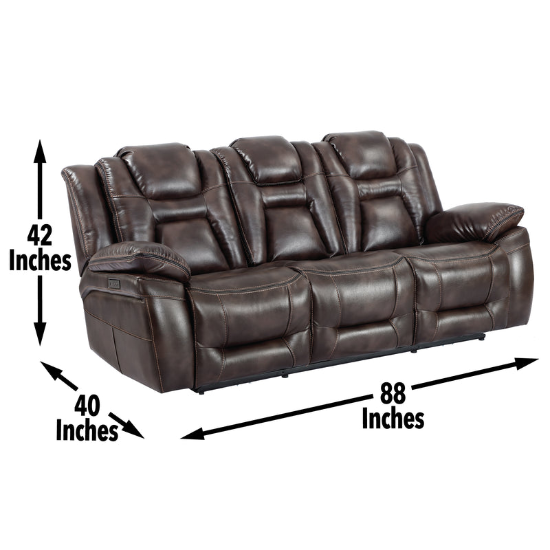 Steve Silver Oportuna Coffee Power Sofa with Drop Down