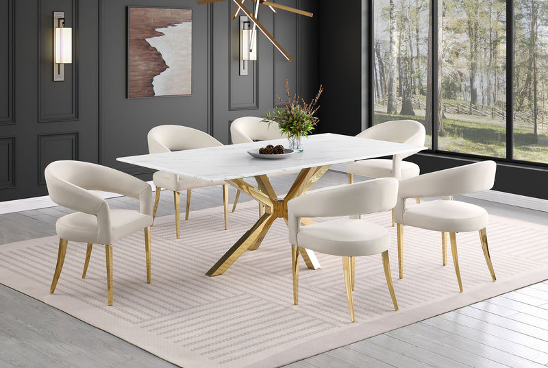 Coaster Furniture Venera White Gold Dining Table