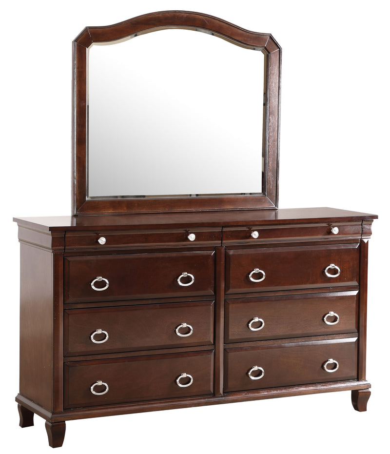 Glory Furniture Triton Cappuccino Dresser and Mirror