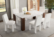 Acme Furniture Hettie Beige Walnut 7pc Dining Room Set