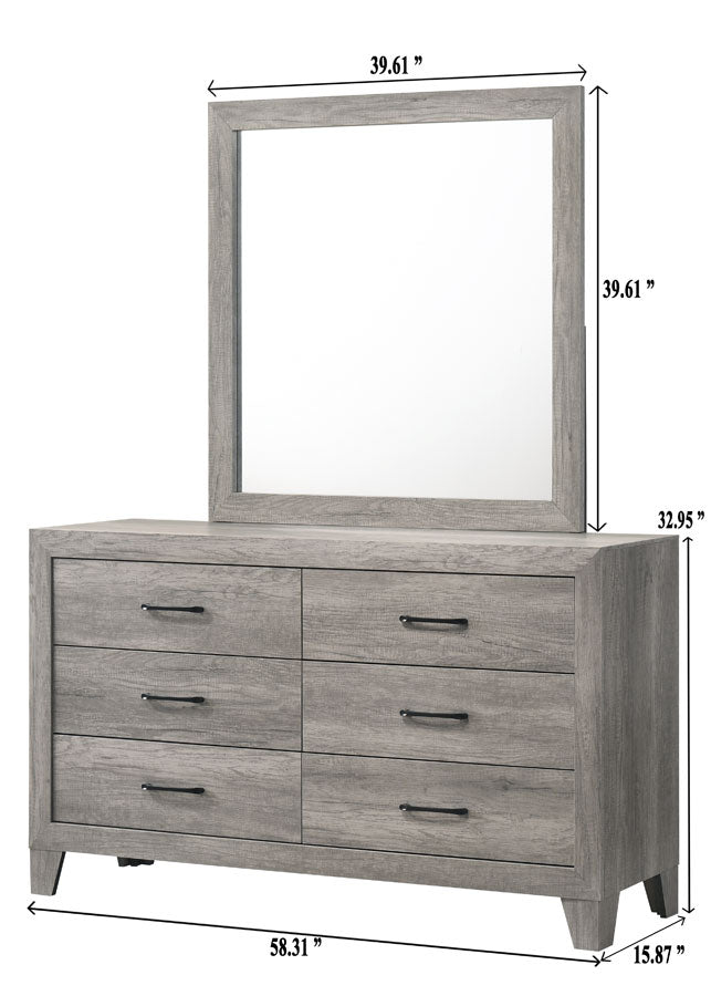 Crown Mark Hopkins Drift Wood Dresser and Mirror