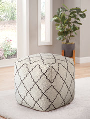 Steve Silver Lattice White Square Pouf