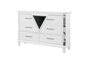 Global Furniture Marco Metallic White Dresser and Mirror