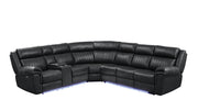 Galaxy Home Aviator Black Recliner Sectional