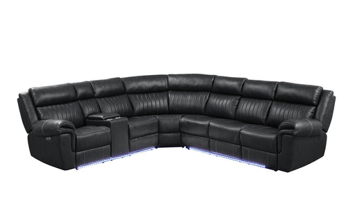 Galaxy Home Aviator Black Recliner Sectional