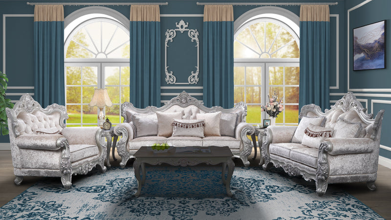 Galaxy Home Melrose Champagne 3pc Living Room Set