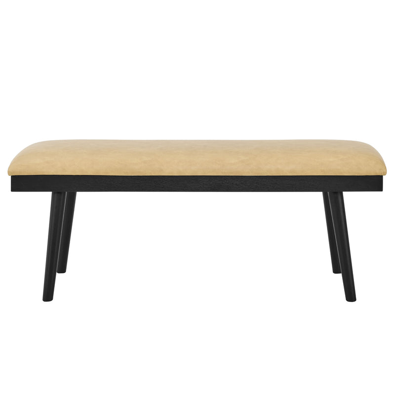 Steve Silver Vida Black Sand Vegan Leather Dining Bench